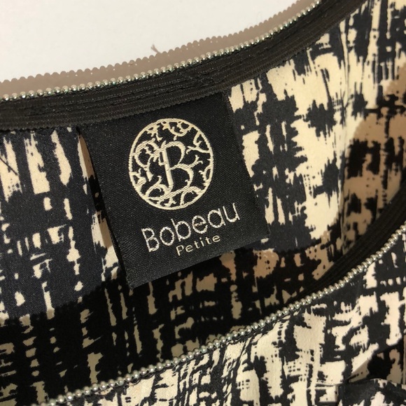 Bobeau Black and White Blouse - petite small - Picture 2 of 5